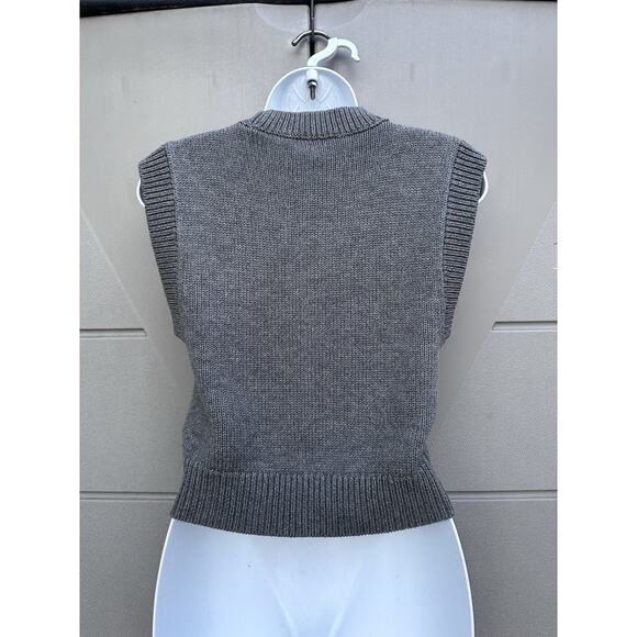 Wilfred Grey Merino Wool Blend Sweater Vest XS Knit Preppy Academia Minimalist - Picture 9 of 12